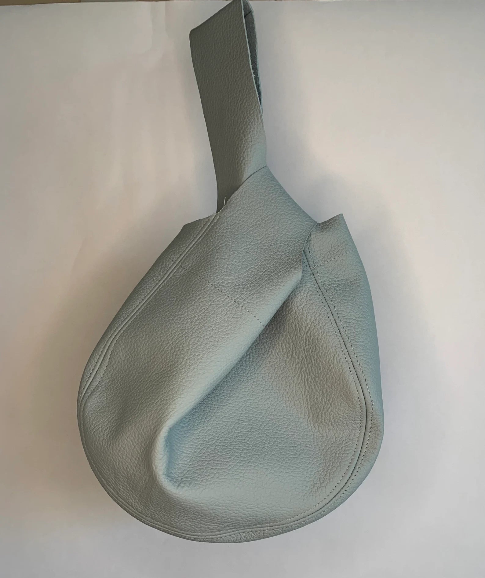 Genuine Leather Twist Knot Wrist Hobo Bag