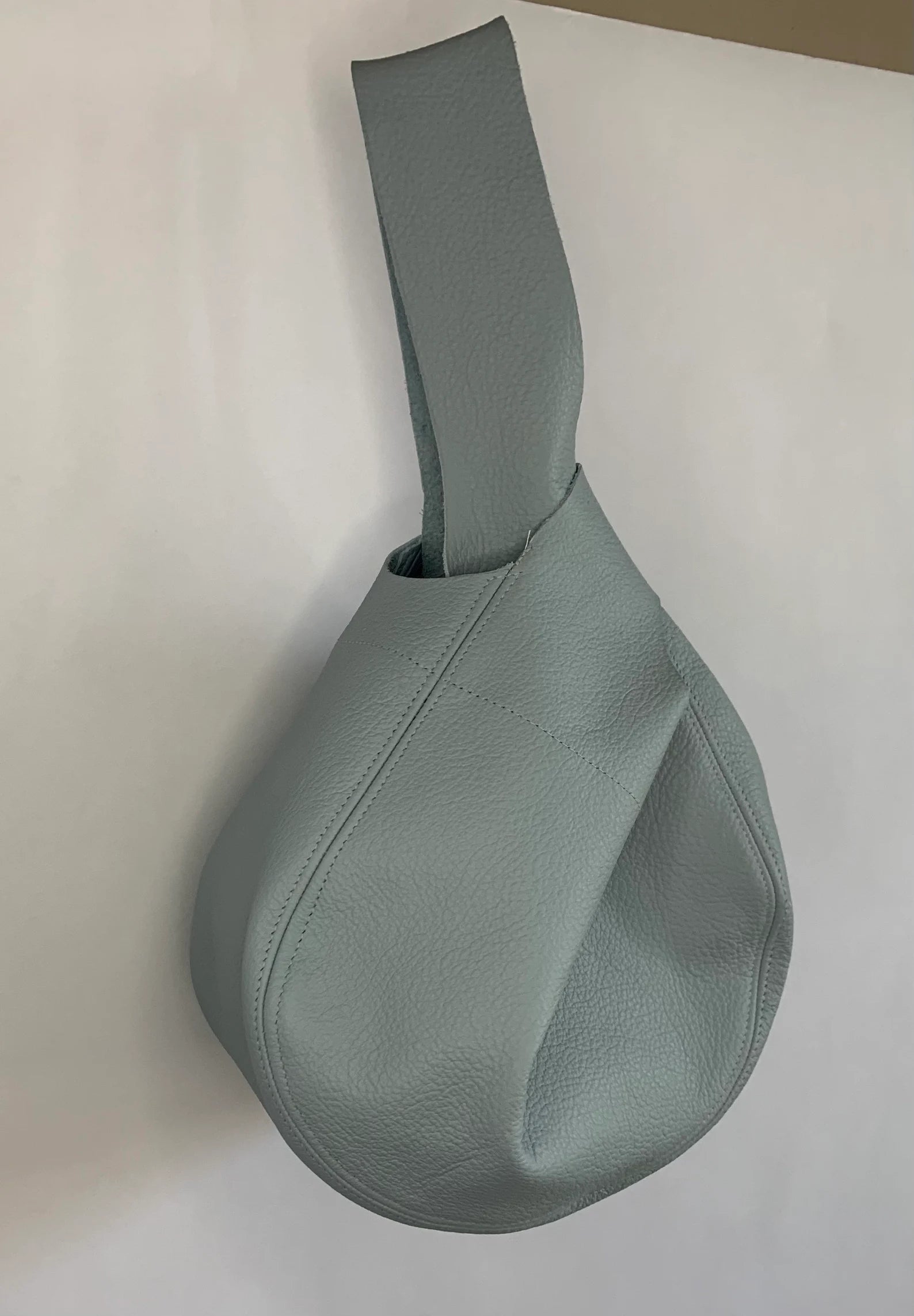 Genuine Leather Twist Knot Wrist Hobo Bag