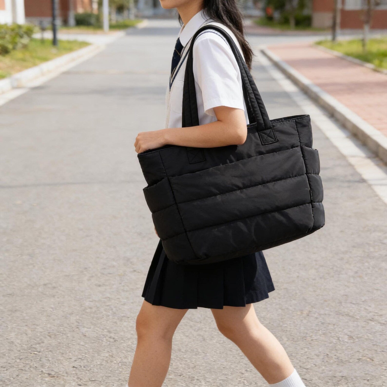 Nylon Multi-Pocket Large Capacity Shoulder Tote Bag